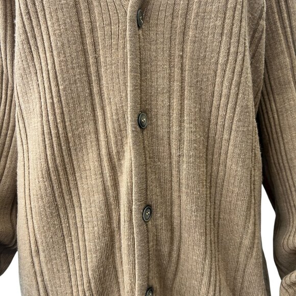 Saks Fifth Ave Brown Camel Knit Cardigan V-Neck Sweater size XXL - Picture 6 of 7